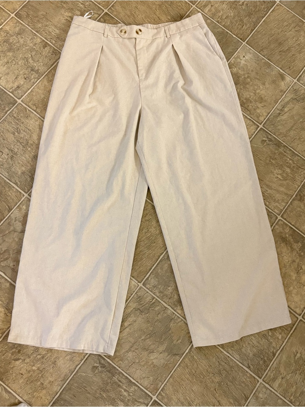 Women’s Princess Polly Cream Wide-Leg Pleated Pants